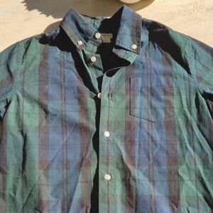 Crewcuts Kids Green and Blue Plaid Button Down Shirt